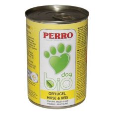 PERRO Bio s kuřecím masem, prosem a rýží 410 g